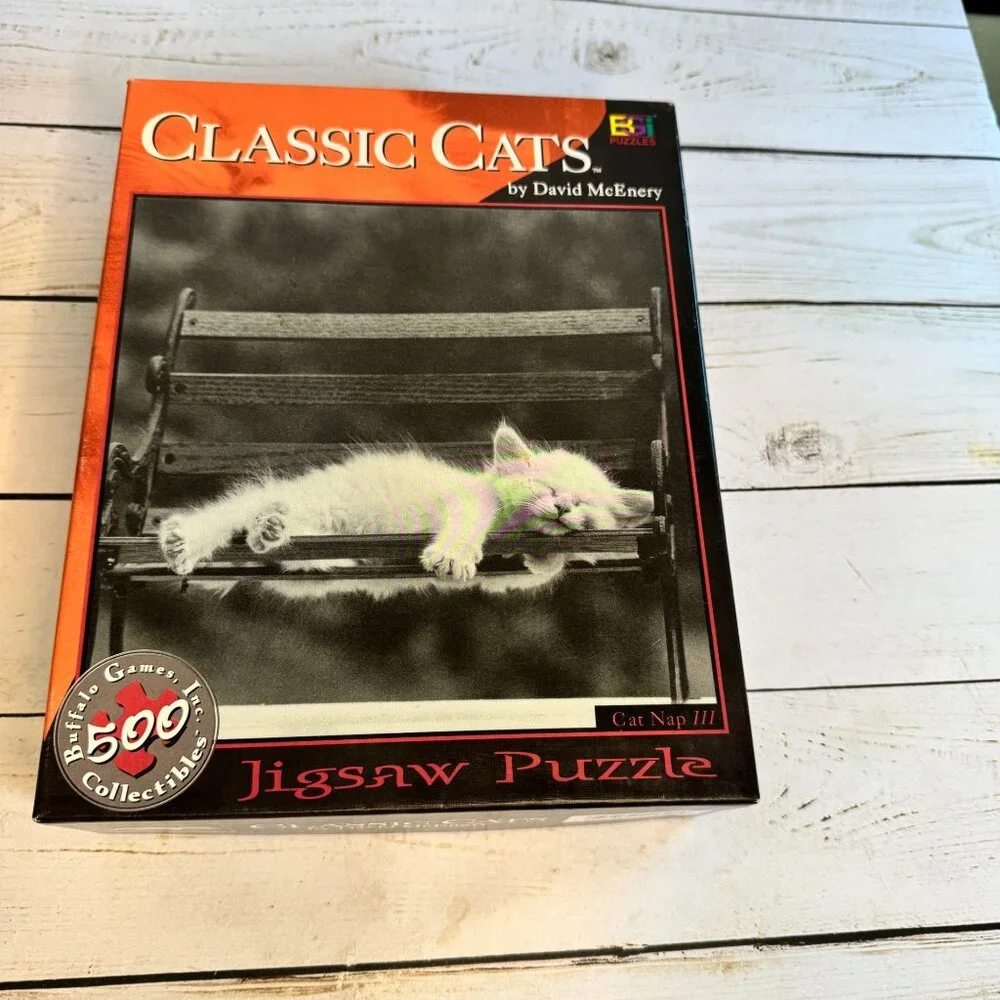 Classic Cats Cat Nap‎ II & III Buffalo Games 500 Pc Puzzle Lot David McEnery